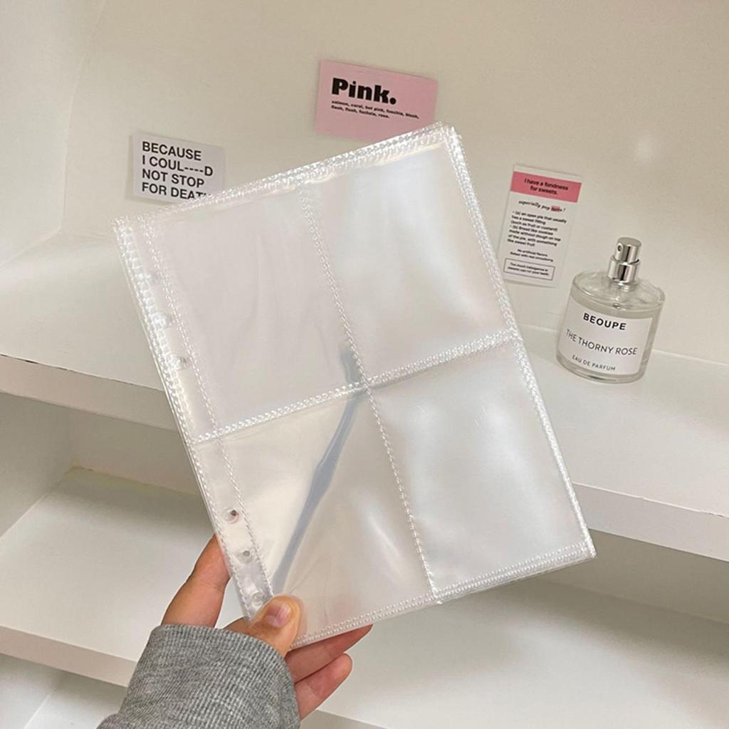 10pcs 4 Grids Photo Album Inner Pages A5 Kpop Binder Photocard Holder Photo Card Loose Leaf Idol Card Collect Book Refill Page