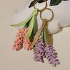 Очаровательный лавандовый брелок из коровьей кожи для женской сумки, модный брелок, прочный, изысканное исполнение, украшение для сумки, аксессуары для сумки