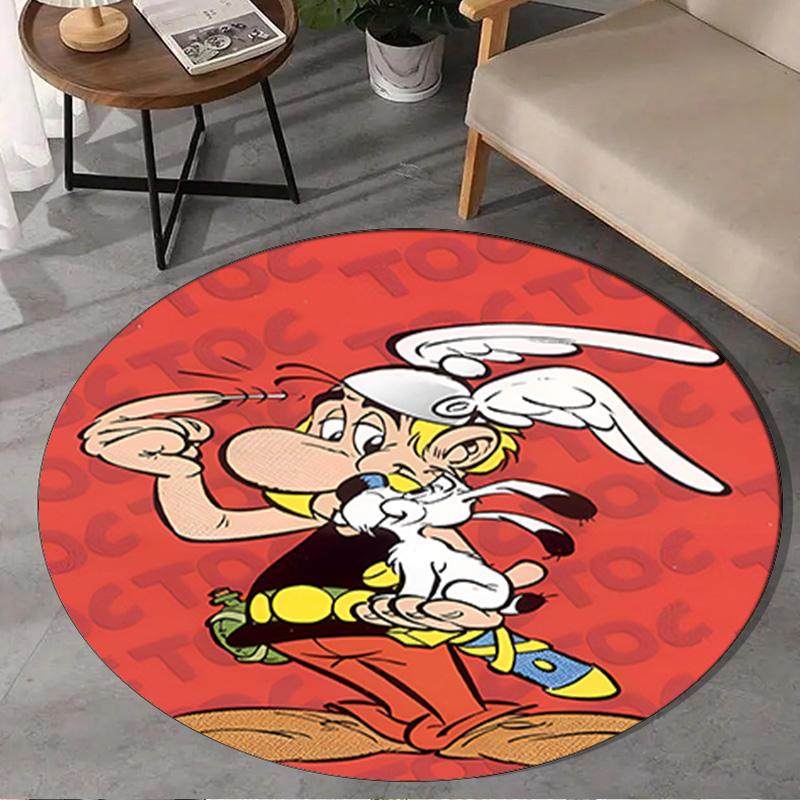 Asterix Friends Round Rug for Livingroom,Bedroom, Palyroom, Chair Rug, Area rug, Circle Carpet, Large Size Fan Christmas gift