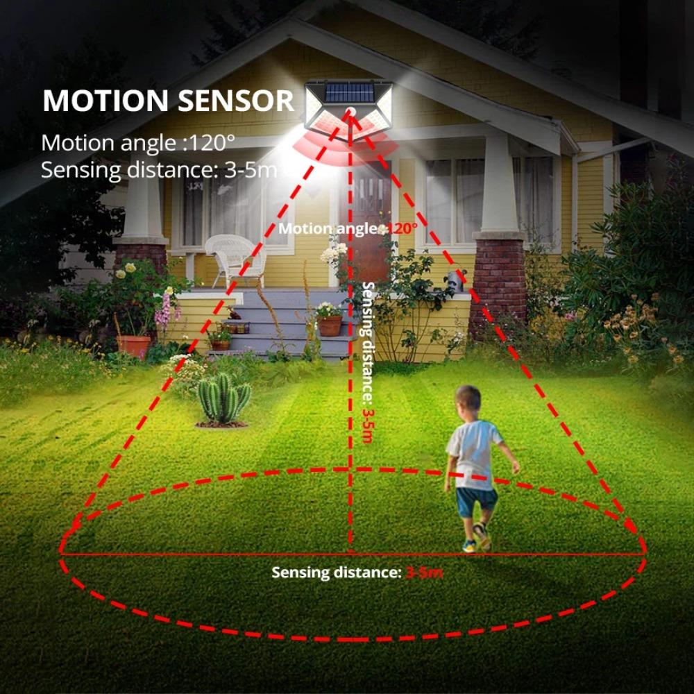 Multifunctional LED Solar Light With Motion Sensor Outdoor Garden Courtyard Waterproof Decoration 140° Lighting Wall Lamp