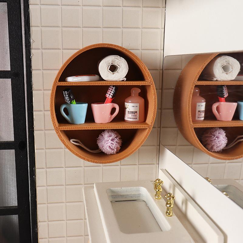 1/12 Кукольный домик Настенный шкаф Полки для дисплея Стеллаж для хранения Модель Мебель для гостиной кукольного домика Украшение Аксессуар для кукольного домика