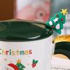 Christmas Mug Set Water Cup Lightweight Santa Cute Tea Coffee with Lid Spoon for Winter