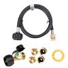 Gas Grill Pressure Gauge Kit with 4FT Hose and Fittings, Compatible 1lb 20lb QCC1 Type 1 Tanks for BBQ, RV, Camping