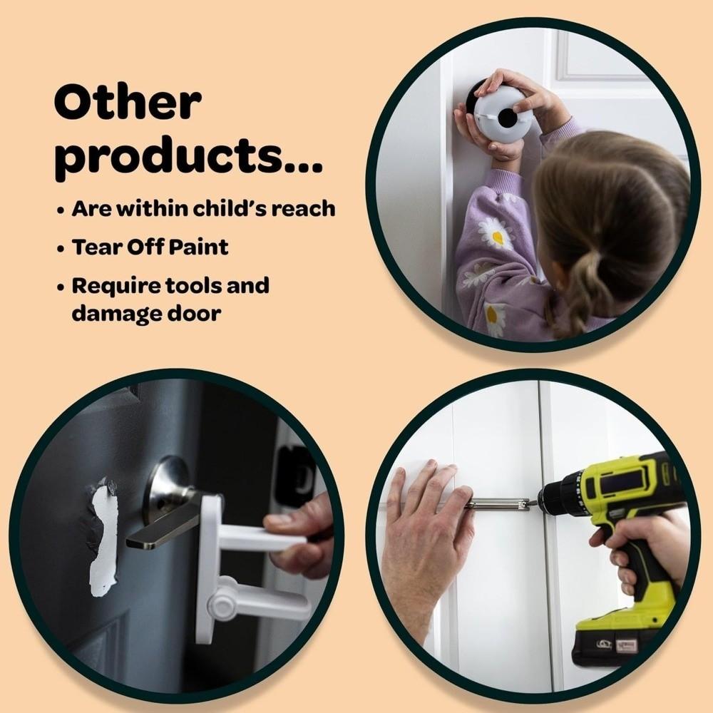 Adhesive-Free Children Safety Lock Snap-on Toddler Proof Locks Child Proof Door Lock Household