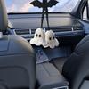 1 Pair Cartoon Ghost Pendant Crochet Car Mirror Hanging Accessories