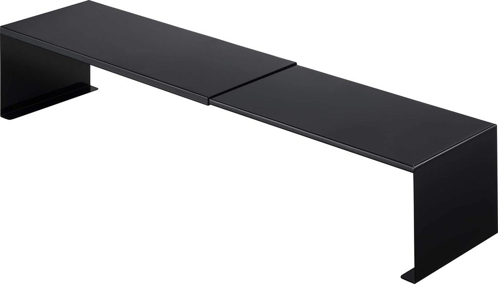 Yamazaki Jitsugyo Telescopic Washing Machine Above Drain Rack Black Approx. W37-64 X D15 X H12cm Tower Hide Drain Hose Dust Prevention Storage Space