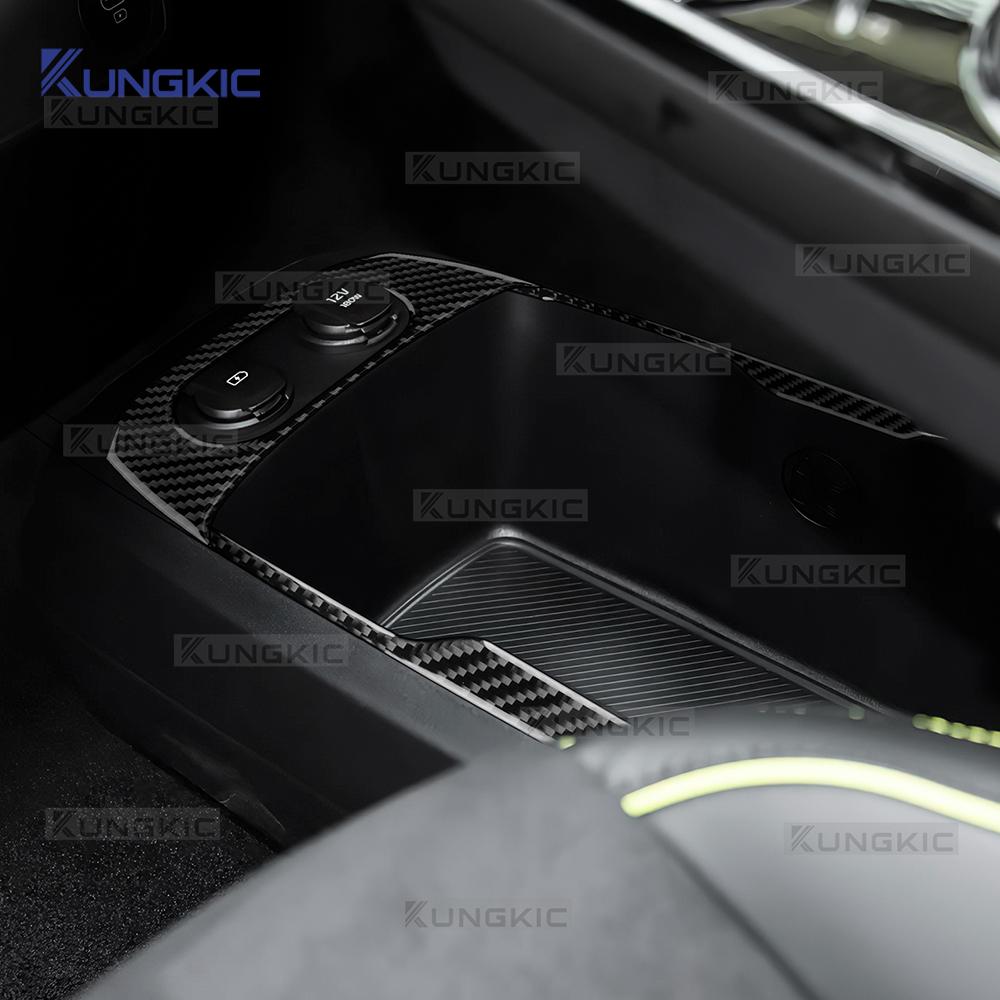 Настоящая мягкая карбоновая наклейка для Kia EV6 GT EV 2022 2023 2024 2025 LHD RHD Автомобиль Нижняя консоль Декоративная рамка Внутренняя отделка