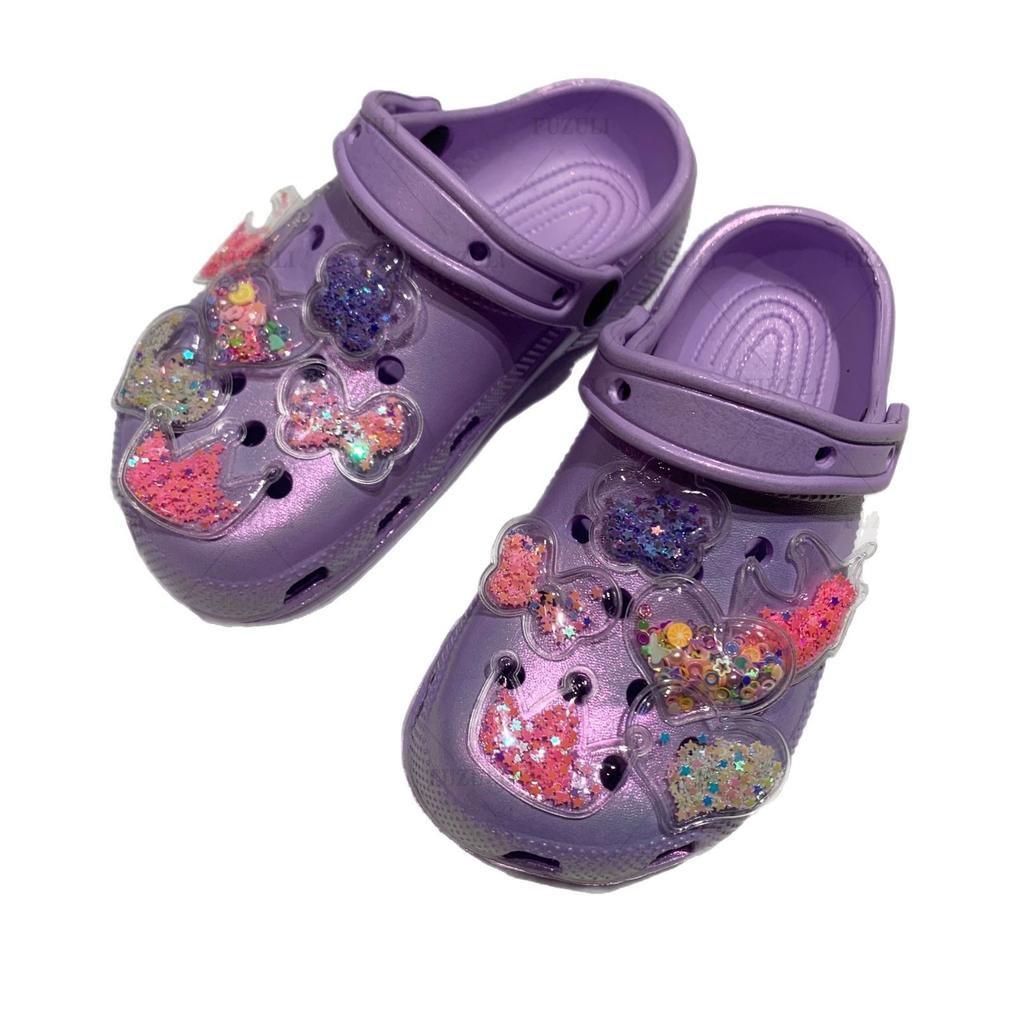 Летняя новая обувь с отверстиями для девочек, детская обувь на платформе, для улицы, детская обувь baotou two, сандалии для пляжа, производитель обуви