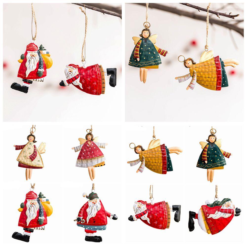 Tree Embellishment Festival Supply Santa Claus Cartoon Angel Hanging Pendants Christmas Decorations