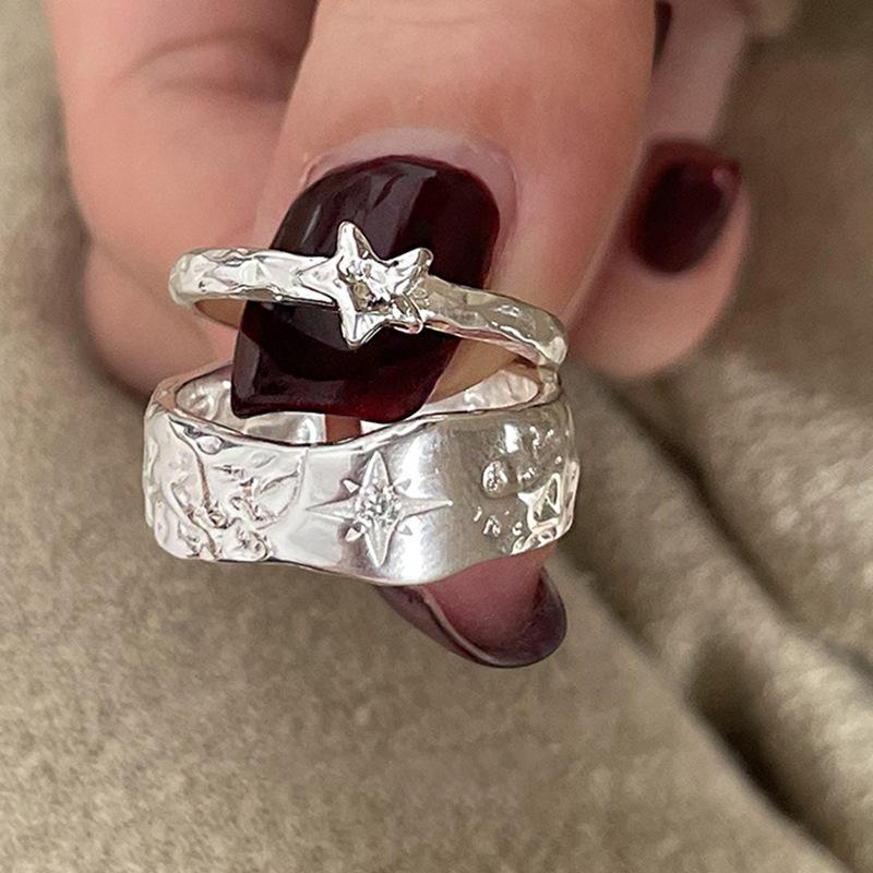 Текстура Металл Астральное Открытое Кольцо Женское Нишевое Светлое Роскошное Продвинутое Личное Модное Темпераментное Модное Кольцо Кольцо