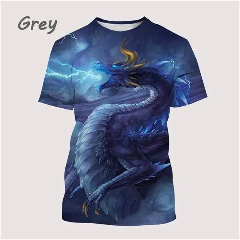 Dragon 3d Printing Men's T-shirts Street Hip-hop Funny Fashion Cool Top Casual Fashion Trend Personality Trendy Unisex Tees Tops