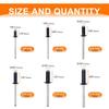180pcs Black Aluminum Pop Rivets Mushroom Head Blind Rivets with Break Mandrel for Metal/DIY Projects