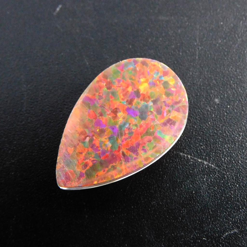 Lab Created Boulder Opal Pear 10.90 Ct Beautiful Certified Loose Gemstone