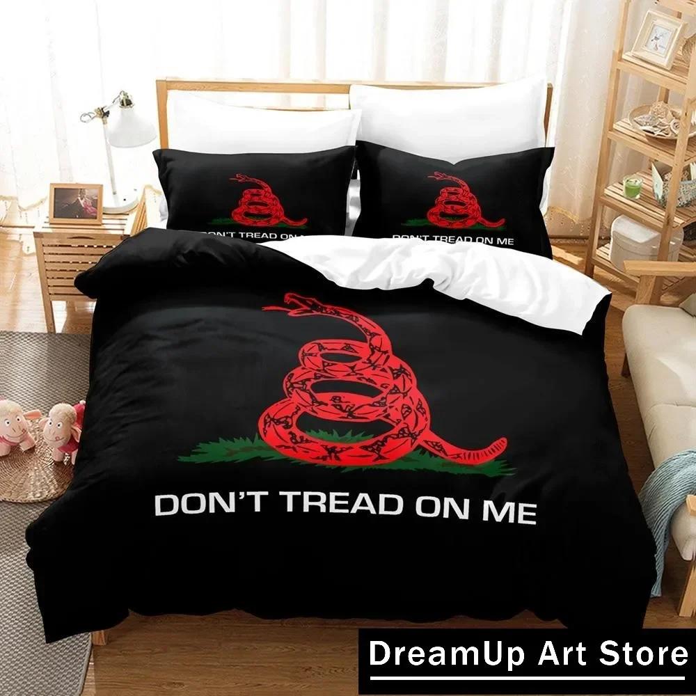 Dont tread on me Bedding Set Single Twin Full Queen King Size Bed Set Adult Kid Bedroom Duvetcover Sets 3D Anime Bed Sheet Set
