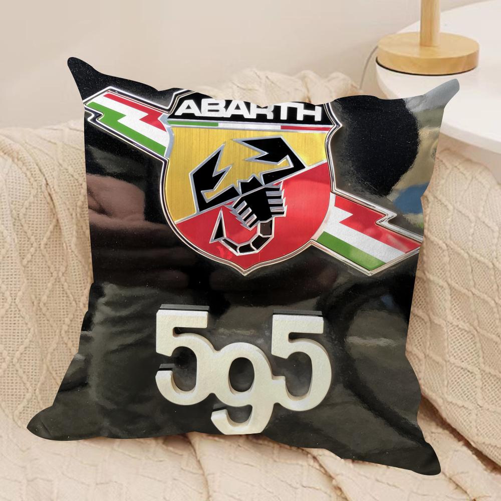 A-Abarth Логотип Гоночного Автомобиля Крутая Наволочка Шелковистый Короткий Плюш Невидимая Молния Пылезащитная Наволочка для Подушки на Диван Для Домашнего Декора