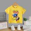 Summer Short Sleeve Kids TShirt Anime Sonic Cartoon Pattern Round Neck Casual Fashion Comfortable Breathable Daily Play Clothes