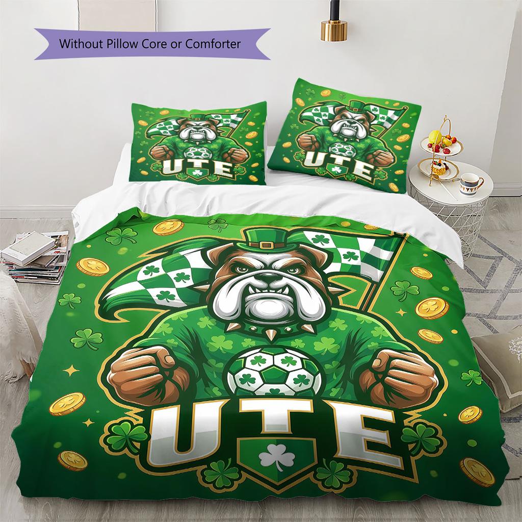 UjpestFC Pattern Bedding Quilt Set Quilt Cover Pillowcase Home Decoration Birthday Gift (1 * duvet cover + 2 * pillowcase, without core)