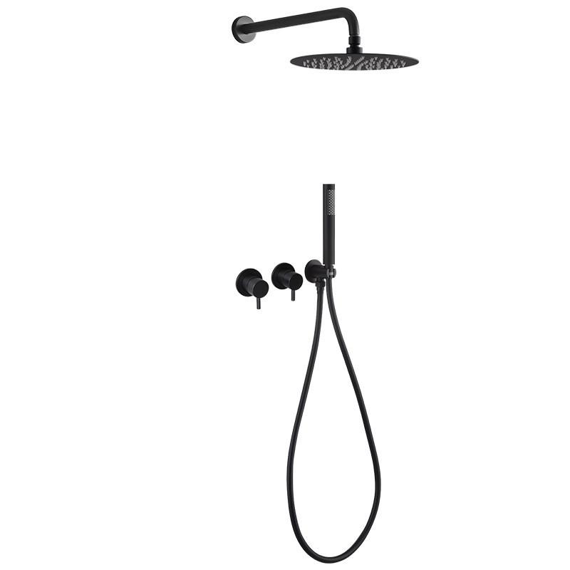 Tuqiu матовый золотой латунный смеситель для душа для ванной комнаты, набор для душа с круглой душевой головкой, серый/черный настенный комплект для душа для ванной комнаты