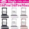 6 шт. лоток для SIM-карты для iPhone 16 15 13 Pro Max 12 11 14 Plus Однослотовый выдвижной держатель лоток для чипа гнездо считывателя SIM-карты Смешанный