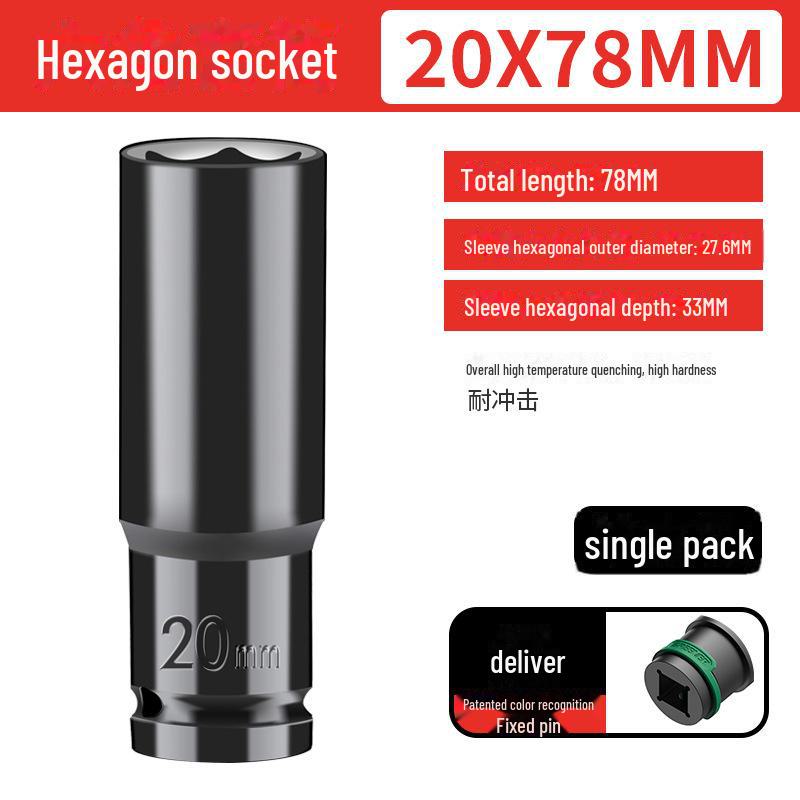 Green Forest 1/2 Electric Wrench Extended 12.5mm Hex Socket for Woodworking