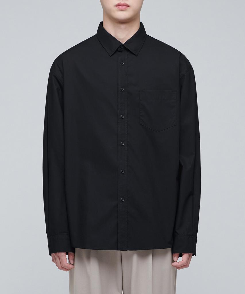 MUSINSA STANDARD Oversized Poplin Shirt [Black]