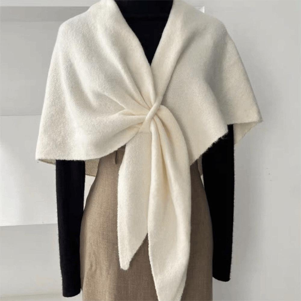 Plush Knitted Triangle Scarf Korean Style Cape Wraps Fashion Winter Shawl Women/Men