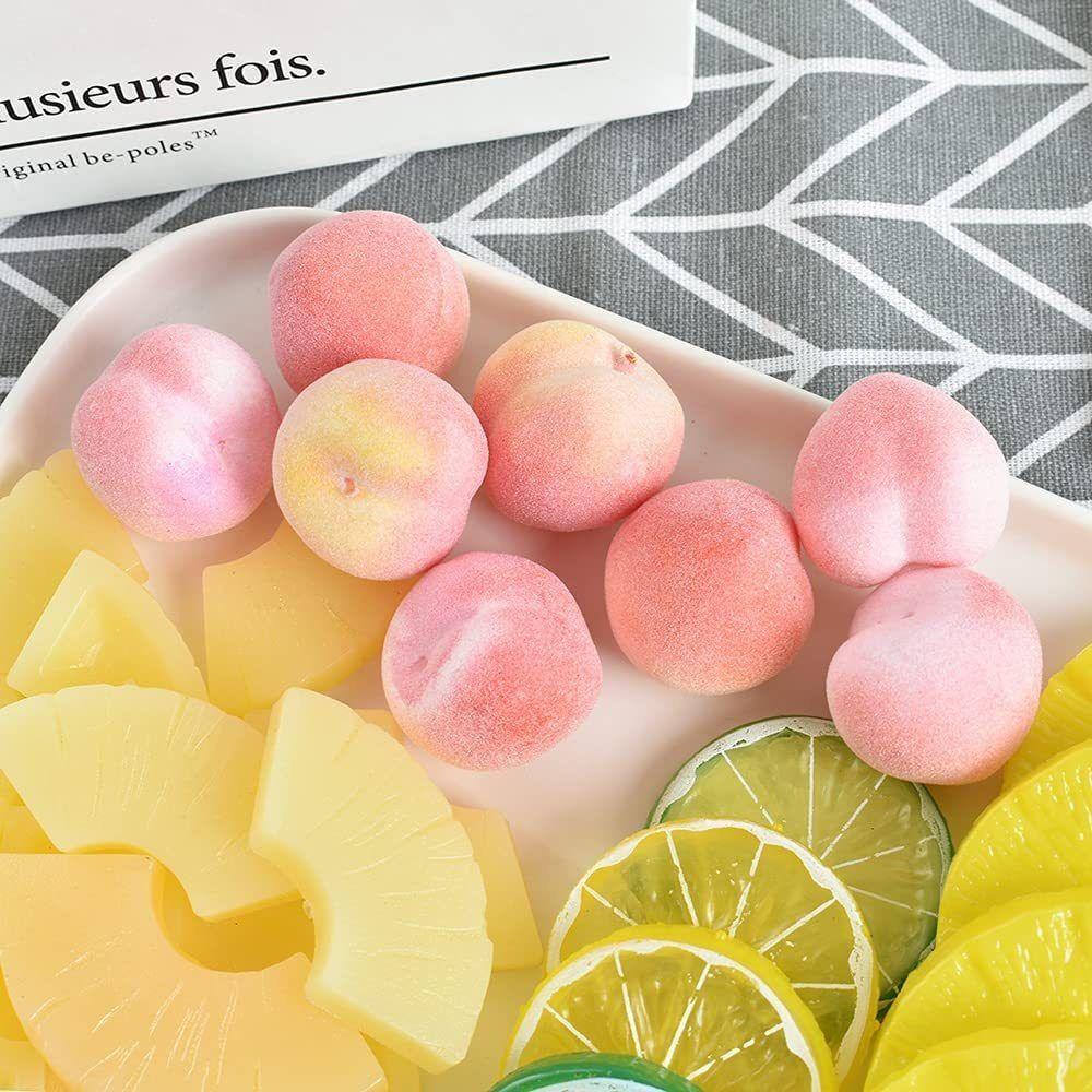 20pcs Realistic Honey Peach Model Handmade Artificial Peach Fruit Material Kitchen Ornaments