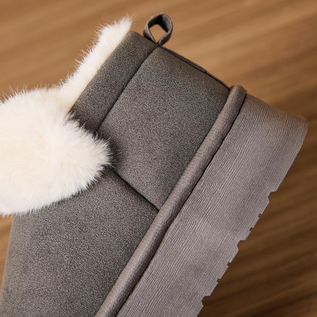 Теплые домашние хлопковые туфли для осени и зимы, нескользящие хлопковые тапочки для дома, плюшевые ботильоны на толстой подошве для улицы