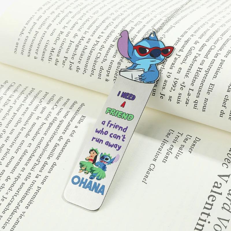 Disney Аниме Мультяшные Закладки Стич для Любителей Книг Книжные Аксессуары Металлические Закладки Дисней для Фанатов Коллекционные Канцелярские Принадлежности