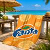 Пляжное полотенце Fanta Orange Refreshment, Быстросохнущее, Легко в уходе, Подходит как для занятий фитнесом, так и для пляжного отдыха, Спортивный незаменимый аксессуар