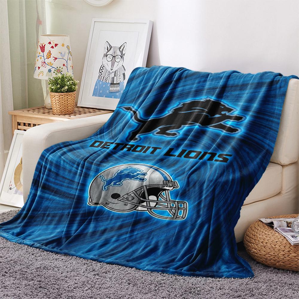 Detroit Lions Print Flannel Blanket, High quality Comfortable for All Seasons, Home Decor, Warmth and Comfort, Perfect for Christmas Gifts