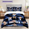 Bts Global Music Sensation Three-piece set (1 * duvet cover + 2 * pillowcase, without core) 2D Flat Christmas birthday gift Duvet cover and pillowcase