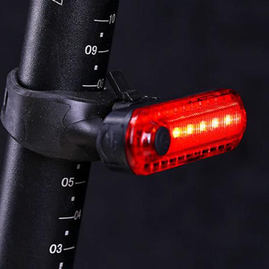 USB Rechargeable Bicycle Tail Light Energy-Saving LED Lamp Waterproof Bike Rear Safety Flashlight for Night Riding Outdoor Cycling