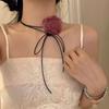 Adjustable Rose Flower Choker Long Rope Romantic Necklace Wedding Necklace  for Wedding Party
