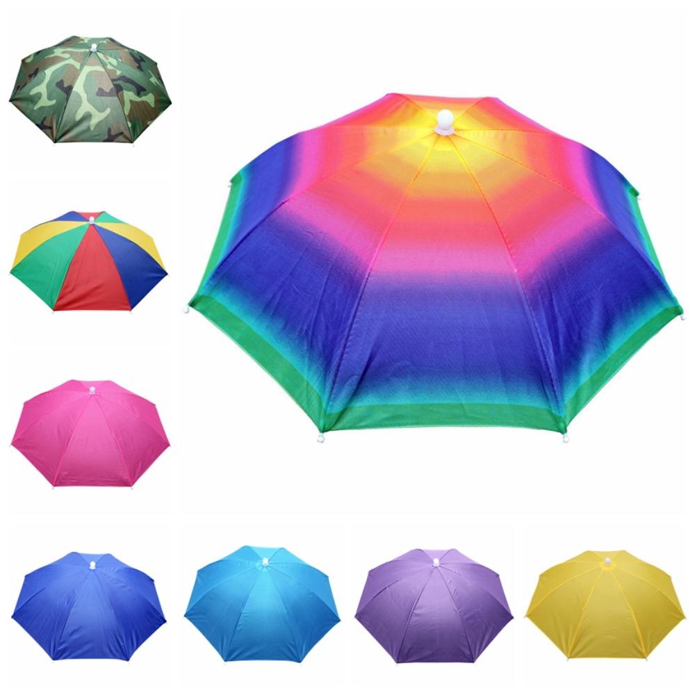 UV Protection Rain Umbrella Hat Foldable Fishing Headwear Cap Beach Umbrella Hat Sun Shade