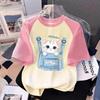 Мультяшная детская взрослая футболка с принтом животного кота, летняя женская модная футболка с коротким рукавом, топ, пуловер, одежда