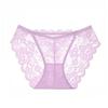 Сексуальные женские однотонные прозрачные бесшовные трусики с низкой талией, женские кружевные трусики с цветочным принтом на бедрах