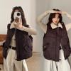 Winter New lapel small sleeveless down cotton vest women's fashion versatile short vest vest
