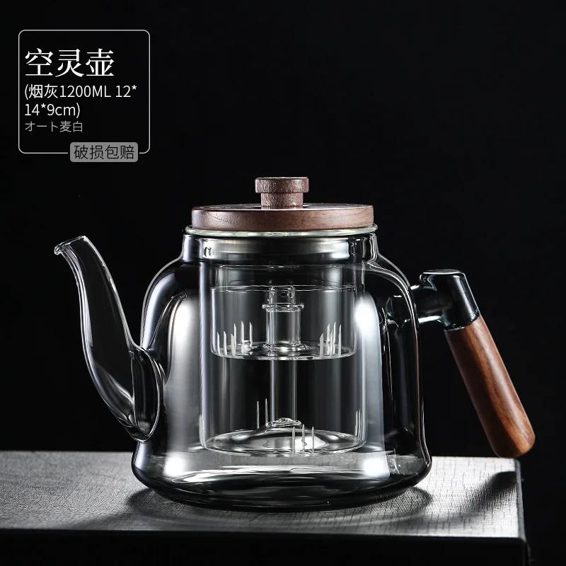 Заварочный чайник из грецкого ореха Заварочный чайник из грецкого ореха Новая бытовая заварочная машина Электрическая керамическая плита Заварочный чайник из боросиликатного стекла для здоровья