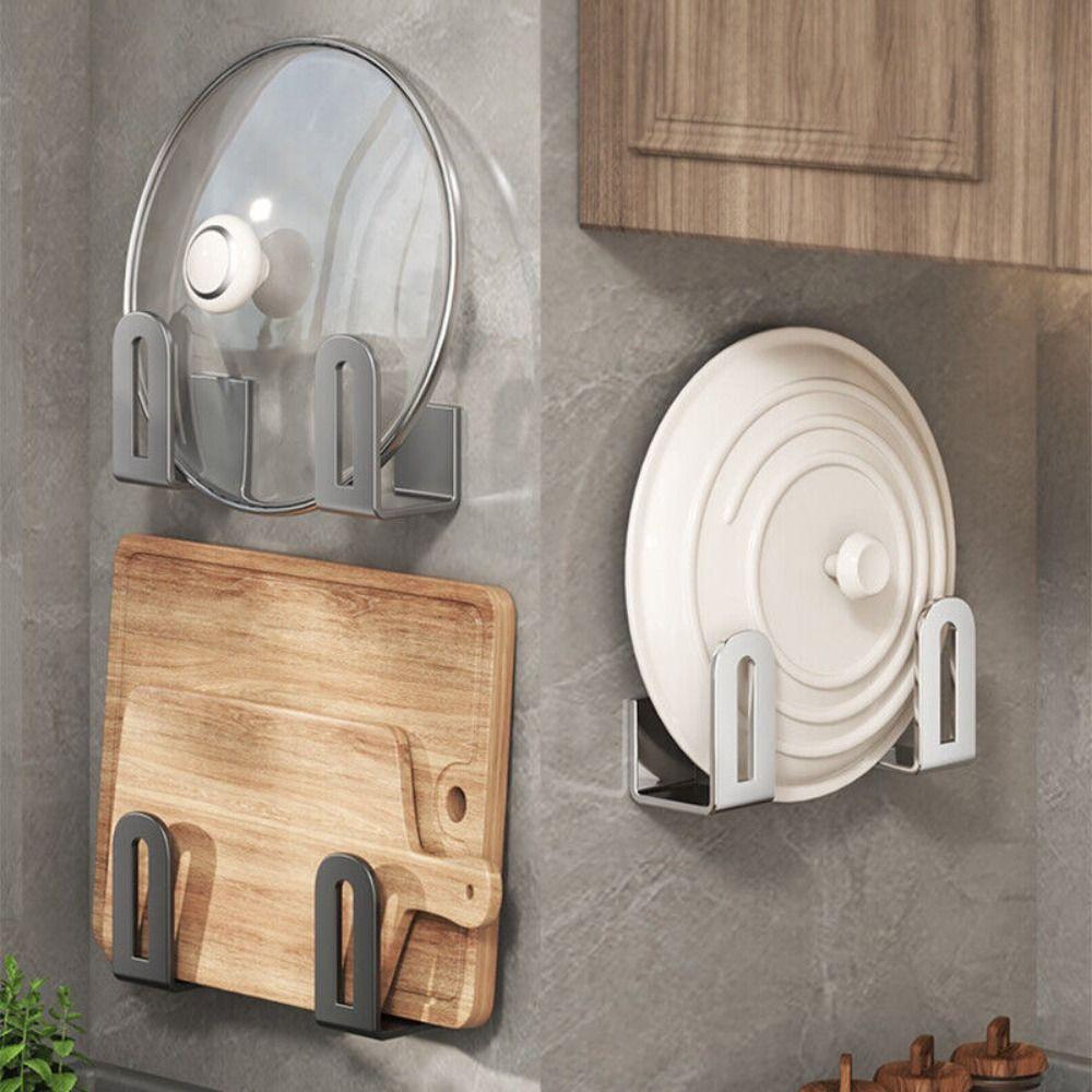 Wall Mounted Cutting Board Holder Punch Free Pot Lid Holder New Pan Cover Stand