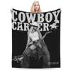 Супер Мягкое Пледовое Одеяло Beyonce Cowboy Carter Tour Премиум Флис Фланель Постельное Одеяло Уютный Плюшевый Покрывало Всесезонное Использование