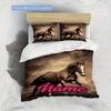 Retro Horse Duvet Cover Soft Bedding Set For Bedroomdorm Personalized Name Threepiece Set 1 Duvet Cover And 2 Pillowcases Perfect Gift For All Seasons