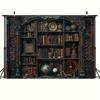 Винтажная книжная полка - Настенное панно из полиэстера для дома, офиса, вечеринки, свадьбы и дня рождения - Многофункциональный декоративный баннер