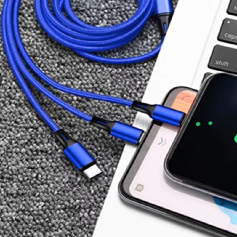 3 в 1 USB-кабель Micro USB Type C Зарядный кабель с несколькими USB-портами Быстрозарядный шнур для iPhone 11 12 13 Pro Max Xiaomi Samsung