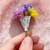Silver Wearable Flower Bouquet Clip Zinc Zinc Alloy Metal Clothes Pin Fashion Flower Brooch Women