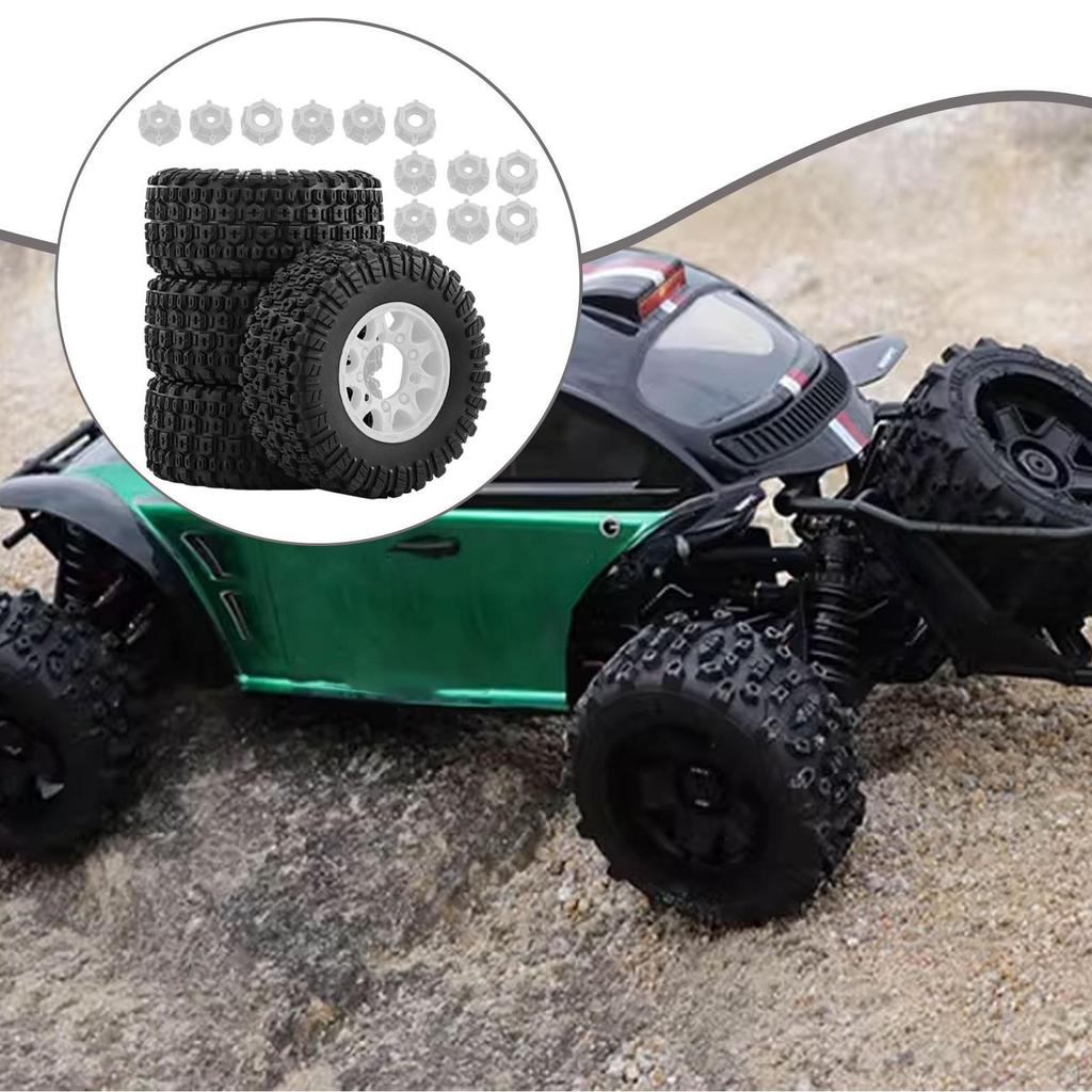 4 Pieces 1/10 RC Short Course Truck Tires and Wheels Accessory Rubber Sturdy Portable Car Part