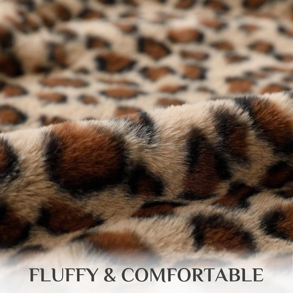 Soft Faux Fur Leopard Print Pillowcases with Zipper 30x50 45x45 Winter Plush Cushion Cover for Sofa Living Room Housse Coussin