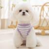 Purple Striped New Dog Clothes Spring and Summer Thin Breathable Jacquard Knitted Hollow Vest Pet Dog Clothes