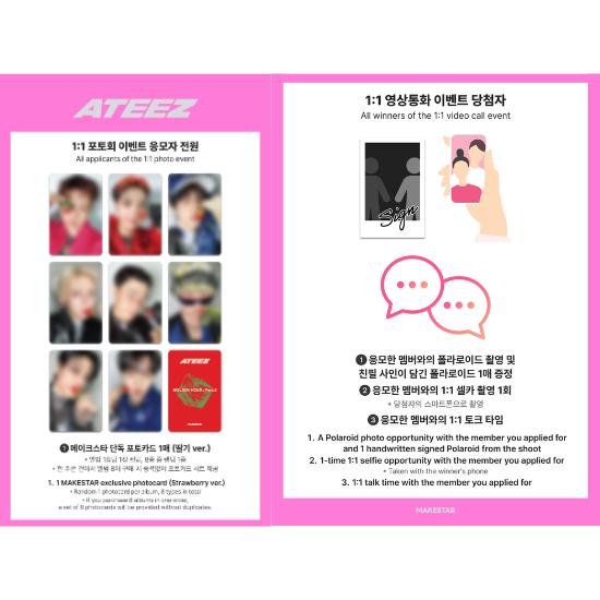 Клубничная версия MAKESTAR Только официальная фотокарточка Подарок за покупку ATEEZ 14-й мини-альбом GOLDEN HOUR Часть 5