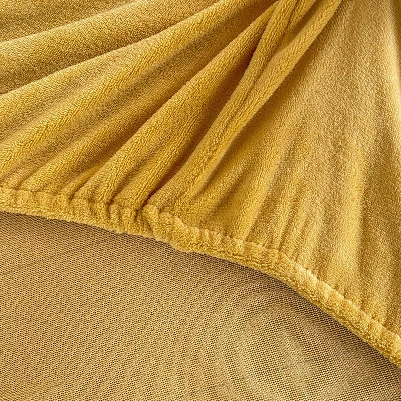 Мягкий теплый плюшевый простынь на резинке эластичный чехол для матраса Зимний теплый плюшевый защитный чехол для матраса Зимнее двуспальное постельное белье Покрывало Только простыня